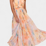 Alaia Vestido con Estampado Aquarelle y Cuello Halter