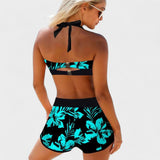 Sherrie – Bañador de cintura alta con estampado floral que realza tu belleza