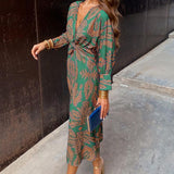 Isadora™ – Vestido Midi Elegante con Estampado de Encanto Atemporal