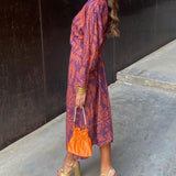 Isadora™ – Vestido Midi Elegante con Estampado de Encanto Atemporal