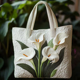 Azucena | Bolso Artesanal Acolchado de Calas Blancas