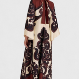 Maritza Vestido con Estampado de Grenadilla y Cuello Alto