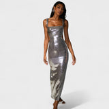 Gala – Vestido Gala Plata Sparkle que resalta tu brillo nocturno