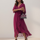 Leticia - Vestido midi con cintura de lazo