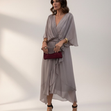 Leticia - Vestido midi con cintura de lazo