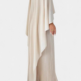 Jane Vestido Maxi de Cuello Alto con Pliegues y Mangas de Volante