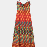 Océana Vestido Maxi Halter Abstracto