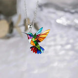 Precioso collar con colibrí y pendientes de regalo