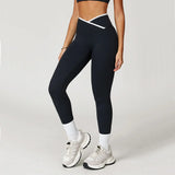 Leggings con ribete blanco