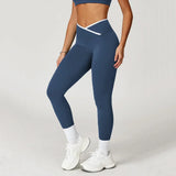 Leggings con ribete blanco