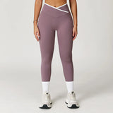 Leggings con ribete blanco