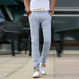 Pantalones slim fit de lino