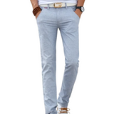 Pantalones slim fit de lino
