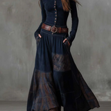 Elisa | Vestido maxi de ante con cinturón