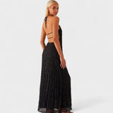 Adeline – Vestido Largo con Cuello Halter que realza tu elegancia