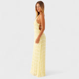Adeline – Vestido Largo con Cuello Halter que realza tu elegancia
