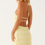 Adeline – Vestido Largo con Cuello Halter que realza tu elegancia