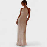 Adeline – Vestido Largo con Cuello Halter que realza tu elegancia