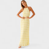 Adeline – Vestido Largo con Cuello Halter que realza tu elegancia