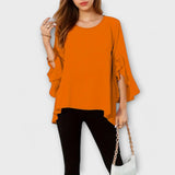 Aria – La Blusa Perfecta para la Primavera con Escote Redondo
