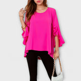Aria – La Blusa Perfecta para la Primavera con Escote Redondo