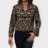Sofía – Blusa Casual de Leopardo que añade un toque de elegancia salvaje