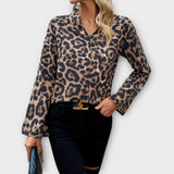 Sofía – Blusa Casual de Leopardo que añade un toque de elegancia salvaje
