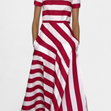 Lustra Vestido Maxi de Rayas con Corte Fluido