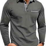Adrián | Camiseta polo gris de manga larga