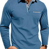 Adrián | Camiseta polo azul de manga larga