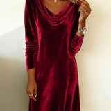 Rosa | Vestido de Terciopelo de Corte Suelto
