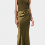 Ottavia – Vestido Largo de Fiesta Plisado con Escote de Un Solo Hombro que Realza Tu Elegancia Atemporal