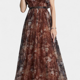 Mariana – Vestido Largo Aireado de Chifón con Estampado Floral que realza tu frescura