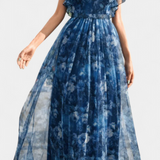 Mariana – Vestido Largo Aireado de Chifón con Estampado Floral que realza tu frescura
