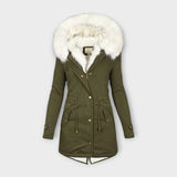 Ivara – Chaqueta de invierno impermeable y forrada con piel