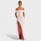 Joyce – Vestido Bardot Largo que realza tu elegancia seductora