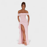 Joyce – Vestido Bardot Largo que realza tu elegancia seductora
