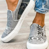 Quinny | Zapatillas de lona casual con estampado de leopardo