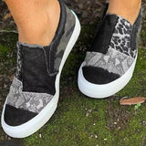 Quinny | Zapatillas de lona casual con estampado de leopardo