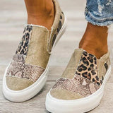 Quinny | Zapatillas de lona casual con estampado de leopardo