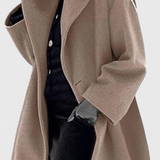 Abrigo Oversized de Mezcla de Lana Harper con Solapa Ancha