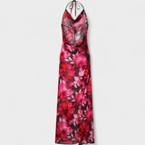 Freya Inferno – Vestido Largo Floral con Espalda Abierta que Realza Tu Sensualidad