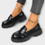 Sofía – Mocasín Ortopédico con Cuña Satinada para una Comodidad Elegante
