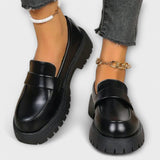 Sofía – Mocasín Ortopédico con Cuña Satinada para una Comodidad Elegante