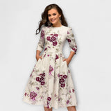 Retrozo – Elegante Vestido de Longitud a la Rodilla que Realza tu Estilo Retro