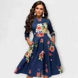 Retrozo – Elegante Vestido de Longitud a la Rodilla que Realza tu Estilo Retro