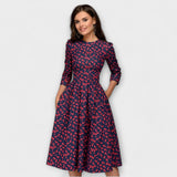 Retrozo – Elegante Vestido de Longitud a la Rodilla que Realza tu Estilo Retro