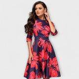 Retrozo – Elegante Vestido de Longitud a la Rodilla que Realza tu Estilo Retro