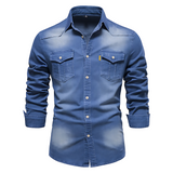 Santiago™ | Camisa de mezclilla de algodón de alta calidad