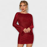 Sofía – Vestido de Lentejuelas con Espalda Descubierta que ilumina tu estilo